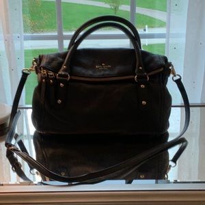 Kate Spade supple black leather foldover satchel